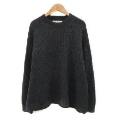 ビーミングバイビームス B:MING LIFE STORE by BEAMS ニット セーター 長袖 オフネック 総柄 ウール混 ダークグレー /YS33