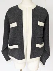 【値下げ交渉歓迎】ビンテージ CHANEL シャネル 90s ブティック カーディガン カシミヤ100％ フランス製 B-18
