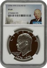 米国シルバーヘリテージ 銀貨 ペン立て1882年モーガン1971年