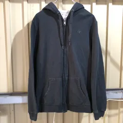 850 Champion ATHLETIC ジップパーカー ブラック XL チャンピオン オーセンティック フルジップ スウェット ワンポイント 刺繍ロゴ 古着卸 アメリカ仕入