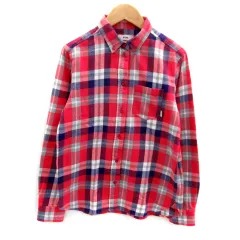 ロデオクラウンズワイドボウル RODEO CROWNS WIDE BOWL RCWB カジュアルシャツ 長袖 ボタンダウン チェック柄 マルチカラー S 赤 レッド 青 ブルー 白 /SY37