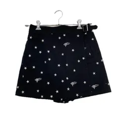 中古 レディース ビームスゴルフ BEAMSGOLF スカート風ショートパンツ L 黒 ブラック 星柄 裏地