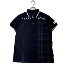 中古 レディース パーリーゲイツ PEARLY GATES 半袖ポロシャツ 2(L) 紺 ネイビー チェック柄