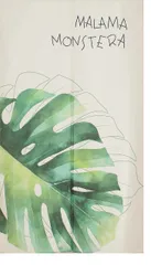 narumikk のれん MALAMA モンステラ ハワイアン 洋風 洋柄 南国 トロピカル 葉っぱ 植物 暖簾 ノレン ポリエステル 中割れ有り (サイズ:約幅85cm×丈 150cm ホワイト グリーン) 14-584