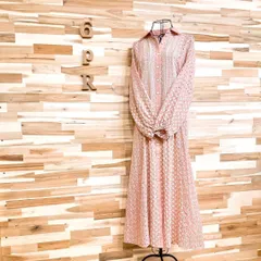 【ザラ】エンブロイダリー カットワーク フラワー ロング ワンピース XSピンク