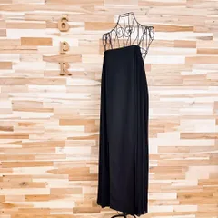 【ザラ】プリーツ ドッキング ドレス ロング キャミ ワンピース XS黒ブラック