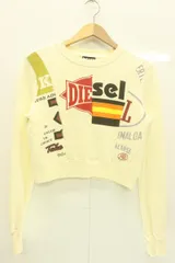 【中古】 DIESEL レディーススウェット  クロップドスウェット DIESEL アイボリー プリント