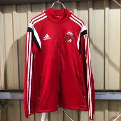 858 adidas トラックジャケット レッド M アディダス ナイロンジャケット 刺繍ロゴ スポーツ 古着卸 アメリカ仕入