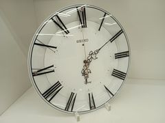 セイコークロック 掛け時計 白パール光沢 直径35.1×3.0cm KX504W