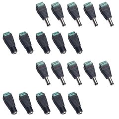 サムコス 5.5mm x 2.1mm DC 12V電源アダプタクイックコネクタ ネジ端子アダプタ CCTVカメラとLEDテープライト用DCジャック変換プラグ 10個セット （5 メス + 5 オス）