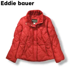 エディーバウアー Eddie bauer EB650FP キルト プレミアムグースダウン ジャケット アウター ブルゾン M レッド レディース ♪