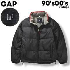 90s 00s ヴィンテージ オールド ギャップ OLD GAP リップストップ ナイロン ダウン ジャケット ジャンパー 裏起毛 フリース L ネイビー メンズ