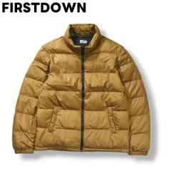 【定番】 ファーストダウン FIRSTDOWN ダウン ジャケット ウィンドブレーカー ジャンパー L ブラウン x ネイビー アウトドア ウェア メンズ