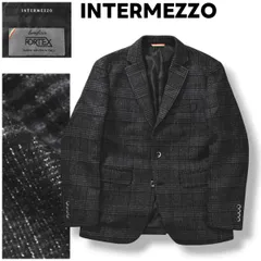 【美品】 【上質】 インターメッツォ INTERMEZZO  lanificio FORTEX社製 ウール チェック柄 シングル 2B テーラードジャケット 秋冬 M メンズ