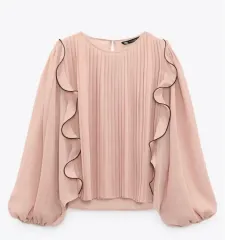 新品 ザラ フリル プリーツ ブラウス XS