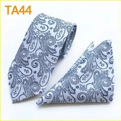 ネクタイ　ポケットチーフ チーフ　ペイズリー柄　2点　セット　結婚式　発表会 パーティー イベント 卒業式 入学式 入社式 ダンスパーティー　シルバー　グレー色　ワイシャツ スーツ 格安 小物 メンズネクタイ ハンカチ