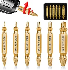 ドリルビットセット 6本セット ネジ取リビット なめたネジ外し エキストラクター ネジ外し 折れたボルト ネジ抜き ネジ取り 専用工具 ゴールド