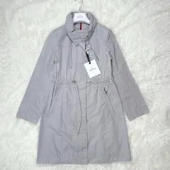 新品未使用 MONCLER モンクレール スプリングコート MALACHITE GIUBBOTTO ハンガー付き ロングコート トレンチコート ナイロンコート Aライン ロゴワッペン ドローコード ウエストマーク 1 Mサイズ