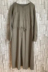 【最終値下げ】ナチュラルビューティー　NATURAL BEAUTY BASIC　長袖 ワンピース  カーキ　レディース　サイズ M