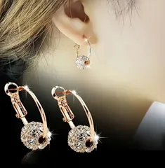 【新品】高級感キラキラ✨ラウンドビジュー×フープピアス　大人上品デザイン　ゴールド／シルバー