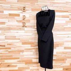 【ザラ】クラシカル スクエアネック ロング ドレス ワンピース S 黒 ブラック