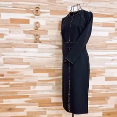 未使用【ザラ】アニマル レオパード シーム ライン ロング ワンピース M 黒