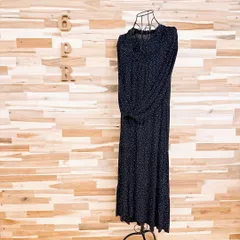 【ザラ】シボ加工 水玉模様 ドット柄 ロング ティアード ワンピース M 黒×白