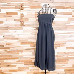 【ザラ】シフォン レイヤード キャミ ワンピース バルーン スカート S グレー