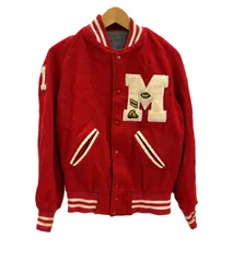 ヴィンテージ vintage 50's～60's 50～60年代 ウールスタジャン ヴァーシティジャケット アワード レターマン ワッペン レザーパイピング ラグランスリーブ ジャケット レッド 101MT-5331