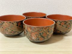 [TK204] Seiran Kiln Shosoin Small Bowl Set of 4 (12.2cm Diameter) Japanese Tableware, Ceramic, Antique, Serving Bowl, Small Bowl, Artwork