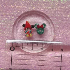 ディズニークリスマス、リルリンリン、3Dネイルパーツ、2点セット