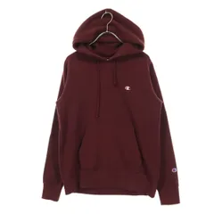 Champion チャンピオン 裏起毛 ワンポイントロゴ 長袖 パーカー L ボルドー レディース 古着