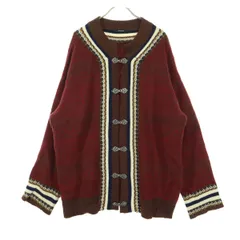 JEANASiS ジーナシス 長袖 チロル カーディガン Free レッド系 レディース 古着