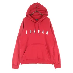 AIR JORDAN エアジョーダン 裏起毛 プリントロゴ 長袖 パーカー L レッド メンズ 古着