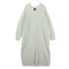 HAMILTON LAMBSWOOL ハミルトンラムウール 長袖 Vネック ニット ロングワンピース size One グレー アーバンリサーチドアーズ レディース 古着