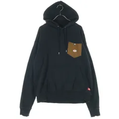 Dickies ディッキーズ ワンポイントロゴ 長袖 スウェットパーカー M ブラック メンズ 古着