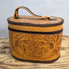 11 S99811 レザー型押し バニティバッグ ハンドメイド ハンドバッグ 鞄 レディース