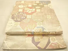 平和屋着物◎六通柄袋帯　蜀江鳳凰花文　金糸　正絹　逸品　DAAY4325jm