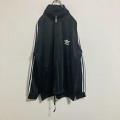 【ロゴ刺繍】90s adidas アディダスオリジナルス　ジャージ　スリーストライプス　黒　L相当
