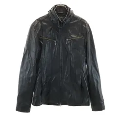 TORNADO MART トルネードマート 羊革 レザー シングルライダースジャケット L ブラック メンズ 古着