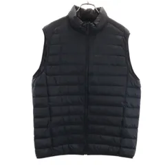 美品 UNIQLO ユニクロ ウルトラライト ダウンベスト XL ブラック 収納袋付き メンズ 古着