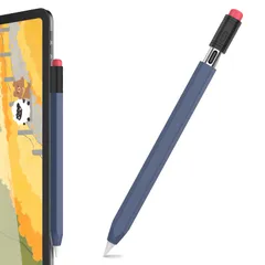 AhaStyle Apple Pencil (USB-C) 用シリコン保護ケース 鉛筆レトロデザイン 柔らかなシリコン材質 Apple Pencil (USB-C)のみに適用 (ネイビー)