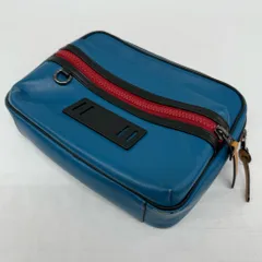 中古  コーチ  レザー  クラッチバッグ  COACH  メンズ  レディース  バッグ  セカンドバッグ    青系  付属品なし  【V1855-001】◇263