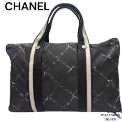 CHANEL シャネル トラベルライン Vintage 旧型 ボストン バッグ ブラック ナイロン 5番台 A4収納可 made in France 小旅行 出張 ビジネスシーン