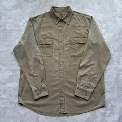FADED GLORY フェイデッドグローリー コットンワークシャツ L カーキ ダメージ古着