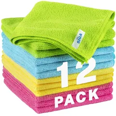 【迅速発送】MR.SIGA マイクロファイバー クリーニングクロス（約32×32cm） カラ－：４色×各色３枚（計12枚入り） 1