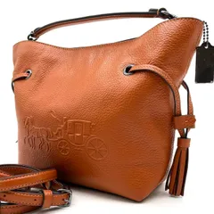 【良品】 coach 2way shoulder bag hand bag leather light brown y2k big logo コーチ ショルダーバッグ