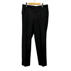 ランバン LANVIN collection パンツ 無地 センタープレス ウール 63151 88 黒 ブラック