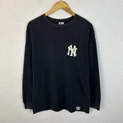 MLB Tシャツ 長袖 ニューヨーク・ヤンキース ロゴプリント ブラック Mサイズ メンズ 古着 スポーツMIX ストリート
