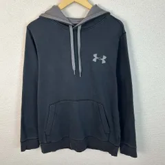 UNDER ARMOUR アンダーアーマー スウェットパーカー プルオーバー ロゴ ブラック MDサイズ メンズ 古着 スポーツMIX